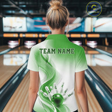 Load image into Gallery viewer, Custom Green Bowling Jerseys For Women, Bowling Team Tournament Polo Shirt Bowler Outfit IPHW11369