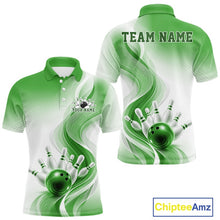 Load image into Gallery viewer, Custom Green Bowling Jerseys For Men, Bowling Team Tournament Polo Shirt Bowler Outfit IPHW11369