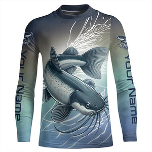 Personalized Catfish Fishing Jerseys, Catfish Long Sleeve Tournament Fishing Shirts IPHW7015