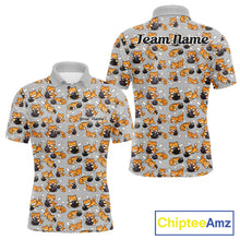 Load image into Gallery viewer, Custom Cute Ginger Tabby Cat Bowling Men Polo Shirts, Cat Bowling Team Shirt IPHW10304