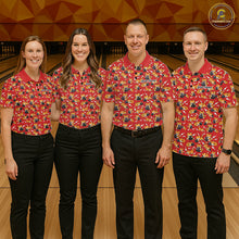 Load image into Gallery viewer, Custom Cute Ginger Tabby Cat Bowling Men Polo Shirts, Cat Bowling Team Shirt IPHW10305