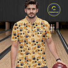Load image into Gallery viewer, Custom Cute Ginger Tabby Cat Bowling Men Polo Shirts, Cat Bowling Team Shirt IPHW10306