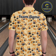Load image into Gallery viewer, Custom Cute Ginger Tabby Cat Bowling Men Polo Shirts, Cat Bowling Team Shirt IPHW10306