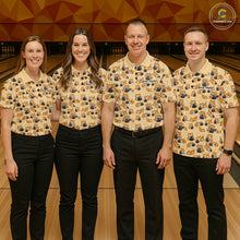 Load image into Gallery viewer, Custom Cute Ginger Tabby Cat Bowling Men Polo Shirts, Cat Bowling Team Shirt IPHW10306
