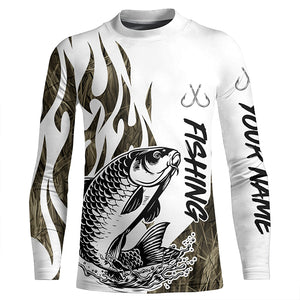 Carp Fishing Camo Tattoo Custom Long Sleeve Fishing Shirts, Carp Tournament Fishing Shirt IPHW6538