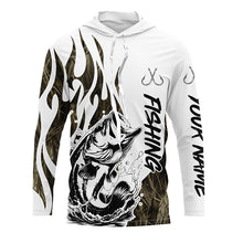 Load image into Gallery viewer, Bass Fishing Camo Tattoo Custom Long Sleeve Fishing Shirts, Bass Tournament Fishing Shirt IPHW6539