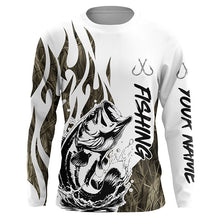 Load image into Gallery viewer, Bass Fishing Camo Tattoo Custom Long Sleeve Fishing Shirts, Bass Tournament Fishing Shirt IPHW6539