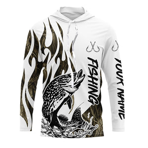 Pike Fishing Camo Tattoo Custom Long Sleeve Fishing Shirts, Pike Tournament Fishing Shirt IPHW6541