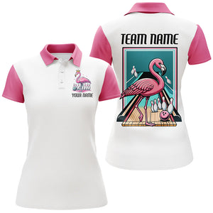 Flamingo On The Lane Custom Pink Flamingo Bowling Bowling Team Shirts For Women IPHW6698