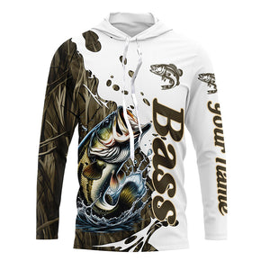 Grass Lake Camo Custom Bass Fishing Long Sleeve Shirts, Bass Tournament Fishing Shirt IPHW7030