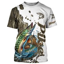 Load image into Gallery viewer, Grass Lake Camo Custom Pike Fishing Long Sleeve Shirts, Pike Tournament Fishing Shirt IPHW7031