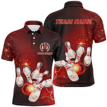 Load image into Gallery viewer, Red Thunder Lightning Custom Bowling Shirts For Men, Personalized Bowling Team Jerseys IPHW5153