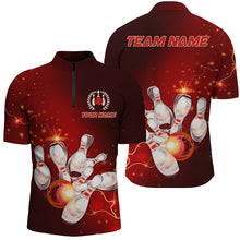 Load image into Gallery viewer, Red Thunder Lightning Custom Bowling Shirts For Men, Personalized Bowling Team Jerseys IPHW5153