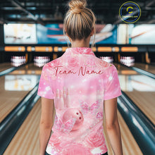 Load image into Gallery viewer, Custom Elegant Roses And Butterfly Women Bowling Quarter-Zip Shirt, Ladies Bowling Shirt IPHW10315