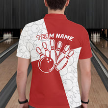 Load image into Gallery viewer, Custom White And Red Retro Style Bowling Team Shirts For Men And Women, Bowling Jerseys IPHW10602