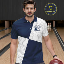 Load image into Gallery viewer, Custom White And Blue Retro Style Bowling Team Shirts For Men And Women, Bowling Jerseys IPHW10605