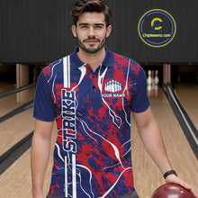 Load image into Gallery viewer, Custom Red,White And Blue Camo Strike Bowling Shirts, Patriotic Men Bowling Team Jerseys IPHW10610