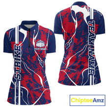 Load image into Gallery viewer, Custom Red,White And Blue Camo Strike Bowling Shirt, Patriotic Women Bowling Team Jersey IPHW10610