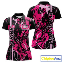 Load image into Gallery viewer, Custom Black And Pink Camo Strike Bowling Shirts Women Bowling Team Jerseys Bowling League IPHW10611