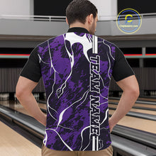 Load image into Gallery viewer, Custom Purple Camo Strike Bowling Shirts For Men, Bowling League Team Jerseys IPHW10616