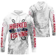 Load image into Gallery viewer, Hooked On Fishing North Carolina Flag Custom Long Sleeve Fishing Shirts For Men And Women IPHW7034