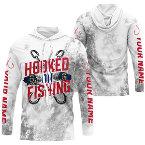 Hooked On Fishing North Carolina Flag Custom Long Sleeve Fishing Shirts For Men And Women IPHW7034