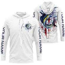 Load image into Gallery viewer, American Flag Sailfish Fishing Custom Long Sleeve Fishing Shirts, Patriotic Saltwater Fishing Shirt IPHW7038