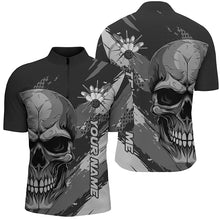 Load image into Gallery viewer, Personalized Skull Bowling Shirt For Men Custom Team&#39;S Name Flame Bowler Jerseys IPHW5168