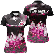 Load image into Gallery viewer, Pink Camo Custom Ladies Bowling Shirts, Bowling League Shirt Bowling Team Uniform With Name IPHW7286