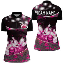 Load image into Gallery viewer, Pink Camo Custom Ladies Bowling Shirts, Bowling League Shirt Bowling Team Uniform With Name IPHW7286