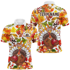 Custom Funny Turkey Bowling Shirts For Men, Fall Season Thanksgiving Bowling Team Shirts IPHW7586