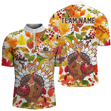 Load image into Gallery viewer, Custom Funny Turkey Bowling Shirts For Men, Fall Season Thanksgiving Bowling Team Shirts IPHW7586