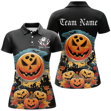 Load image into Gallery viewer, Custom Halloween Bowling Shirts For Women, Pumpkin Bowling Ball Bowling Team Halloween Outfit IPHW7597