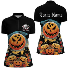 Load image into Gallery viewer, Custom Halloween Bowling Shirts For Women, Pumpkin Bowling Ball Bowling Team Halloween Outfit IPHW7597