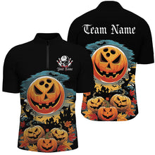 Load image into Gallery viewer, Custom Halloween Bowling Shirts For Men, Pumpkin Bowling Ball Bowling Team Halloween Outfit IPHW7597