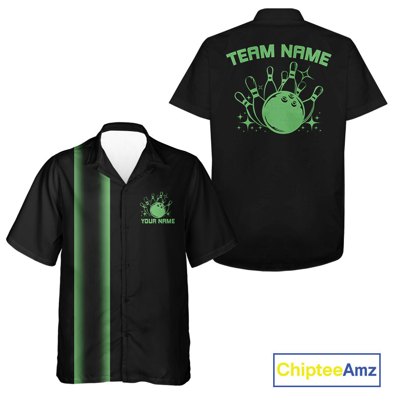 Custom Classic 50S Style Bowling Unisex Hawaiian Shirts, Vintage Bowling Team Outfit IPHW10065