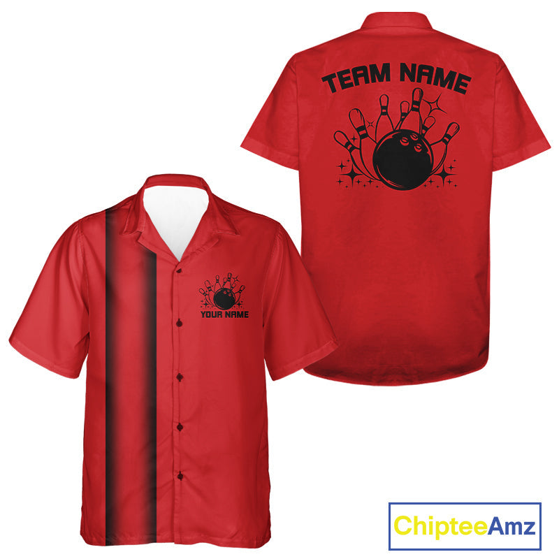 Custom Classic 50S Style Bowling Unisex Hawaiian Shirts, Vintage Bowling Team Outfit IPHW10065