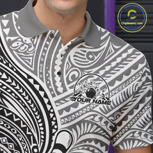 Load image into Gallery viewer, Custom Black And White Traditional Samoan Tribal Polynesian Pattern Bowling Men Shirt IPHW10323
