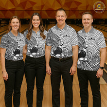 Load image into Gallery viewer, Custom Black And White Traditional Samoan Tribal Polynesian Pattern Bowling Men Shirt IPHW10323