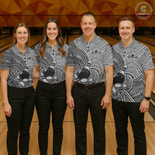 Load image into Gallery viewer, Custom Black And Gray Traditional Samoan Tribal Polynesian Pattern Bowling Men Shirt IPHW10324