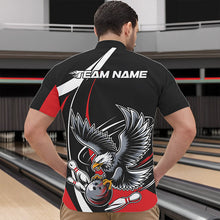 Load image into Gallery viewer, Custom Black And Red Eagle Bowling Men Quarter-Zip Shirts, Eagle Bowling Team Jerseys IPHW8732