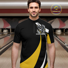 Load image into Gallery viewer, Custom Black And Yellow Eagle Bowling Jerseys, Eagle Bowling League Shirt Team Uniform IPHW10813