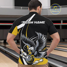 Load image into Gallery viewer, Custom Black And Yellow Eagle Bowling Jerseys, Eagle Bowling League Shirt Team Uniform IPHW10813