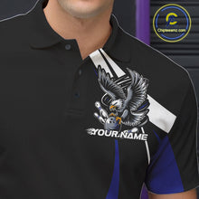 Load image into Gallery viewer, Custom Black And Blue Eagle Bowling Jerseys, Eagle Bowling League Shirt Team Uniform IPHW10815