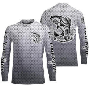 Striped Bass Long Sleeve Performance Fishing Shirsts, Custom Striper Performance Fishing Jerseys IPHW6216