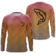 Load image into Gallery viewer, Custom Rainbow Trout Fly Fishing Long Sleeve Shirts, Trout Tournament Fishing Shirts IPHW6219