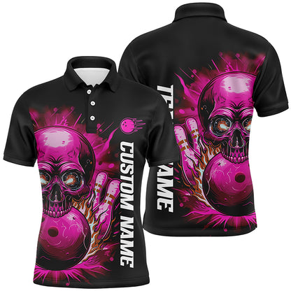 Personalized Flame Skull Men And Women Team Bowling Shirts, Multi-Color Bowling Jerseys For Bowlers IPHW6557