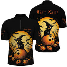 Load image into Gallery viewer, Custom Black Cat Halloween Ladies Bowling Shirts, Halloween Bowling Team Outfits IPHW7600