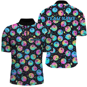 Custom Colorful Bowling Shirts For Men, Galaxy Bowling Team Shirts Bowler Outfits IPHW7603