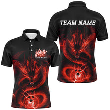 Load image into Gallery viewer, Black And Red Custom Dragn Bowling Shirts For Men, Bowling Team Uniform Bowler Outfits IPHW7616